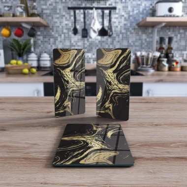 Decovetro Cam Sunum Servis Tabağı 3lü Dikdörtgen Set 1109