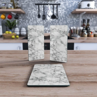 Decovetro Cam Sunum Servis Tabağı 3lü Dikdörtgen Set 1111