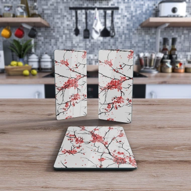 Decovetro Cam Sunum Servis Tabağı 3lü Dikdörtgen Set 1124