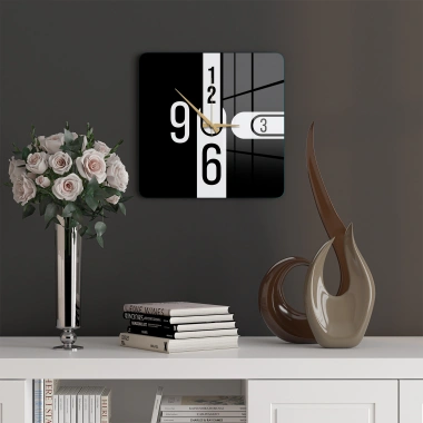 Decovetro Cam Duvar Saati Kare 1014 30 x 30 Cm