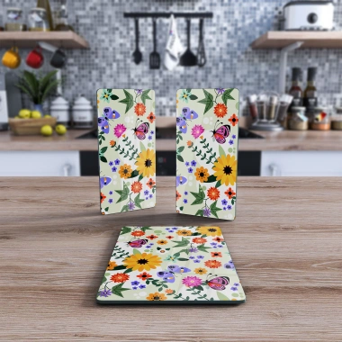 Decovetro Cam Sunum Servis Tabağı 3lü Dikdörtgen Set 1042