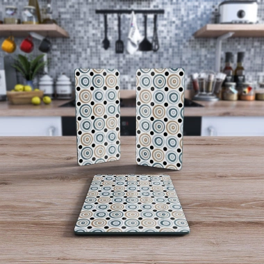 Decovetro Cam Sunum Servis Tabağı 3lü Dikdörtgen Set 1044