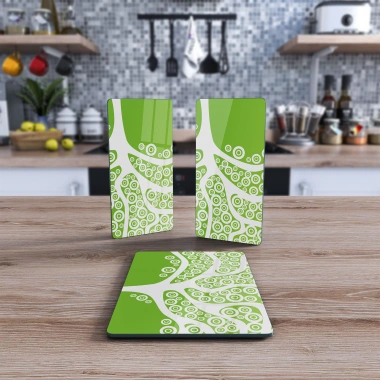 Decovetro Cam Sunum Servis Tabağı 3lü Dikdörtgen Set 1045