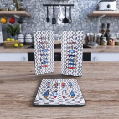 Decovetro Cam Sunum Servis Tabağı 3lü Dikdörtgen Set 1046