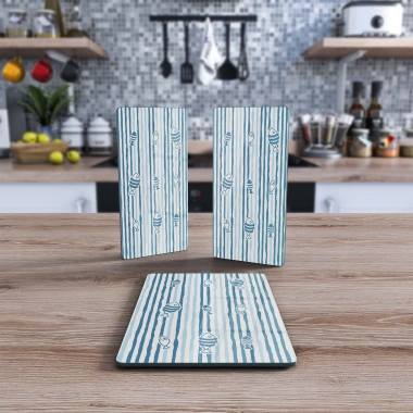 Decovetro Cam Sunum Servis Tabağı 3lü Dikdörtgen Set 1048