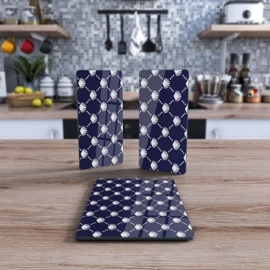 Decovetro Cam Sunum Servis Tabağı 3lü Dikdörtgen Set 1049