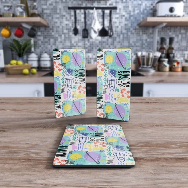 Decovetro Cam Sunum Servis Tabağı 3lü Dikdörtgen Set Give Me Space