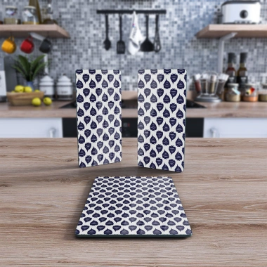 Decovetro Cam Sunum Servis Tabağı 3lü Dikdörtgen Set 1051