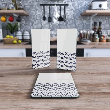 Decovetro Cam Sunum Servis Tabağı 3lü Dikdörtgen Set 1053