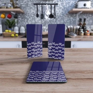 Decovetro Cam Sunum Servis Tabağı 3lü Dikdörtgen Set 1054