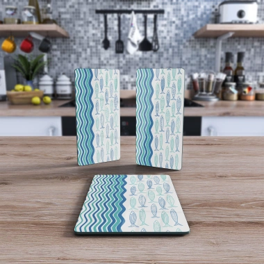 Decovetro Cam Sunum Servis Tabağı 3lü Dikdörtgen Set 1059