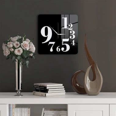 Decovetro Cam Duvar Saati Kare 1006 30 x 30 Cm