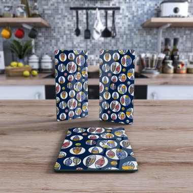 Decovetro Cam Sunum Servis Tabağı 3lü Dikdörtgen Set 1060