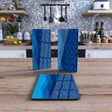 Decovetro Cam Sunum Servis Tabağı 3lü Dikdörtgen Set 1062