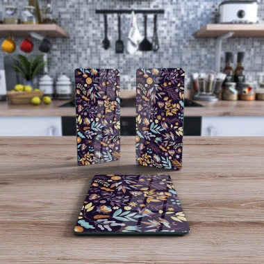 Decovetro Cam Sunum Servis Tabağı 3lü Dikdörtgen Set 1065