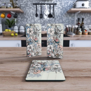 Decovetro Cam Sunum Servis Tabağı 3lü Dikdörtgen Set 1066