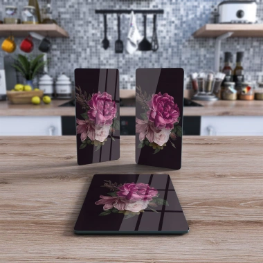 Decovetro Cam Sunum Servis Tabağı 3lü Dikdörtgen Set 1070