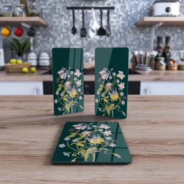 Decovetro Cam Sunum Servis Tabağı 3lü Dikdörtgen Set 1079