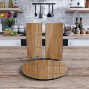 Decovetro Cam Sunum Servis Tabağı 3lü Yuvarlak Set 1087