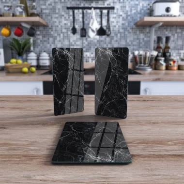 Decovetro Cam Sunum Servis Tabağı 3lü Dikdörtgen Set 1093