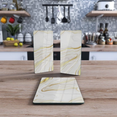 Decovetro Cam Sunum Servis Tabağı 3lü Dikdörtgen Set 1096