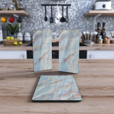 Decovetro Cam Sunum Servis Tabağı 3lü Dikdörtgen Set 1099