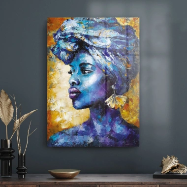 Decovetro Afrikalı Kadın Portresi Cam Tablo 70x100 cm