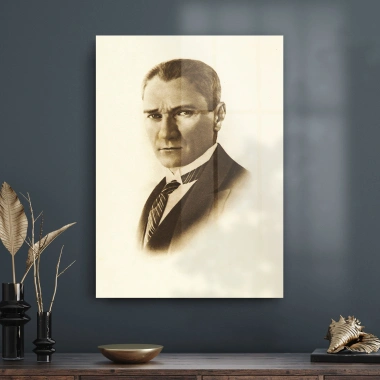 Decovetro Atatürk Portesi Eskitme Cam Tablo 70x100 cm