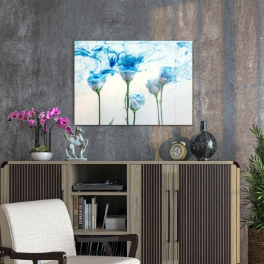 Decovetro Cam Tablo Beyaz Güller 50x70 cm