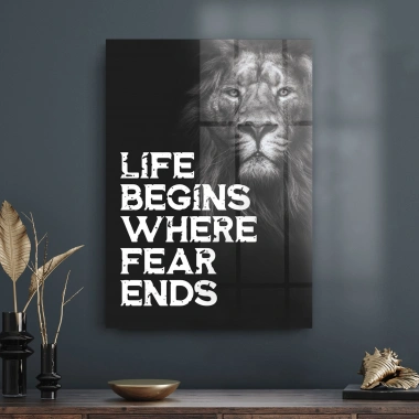 Decovetro Cam Tablo Fear Ends Motivational 50x70 cm