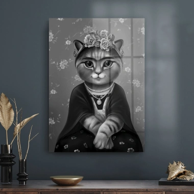 Decovetro Cam Tablo Kedi Frida 50x70 cm