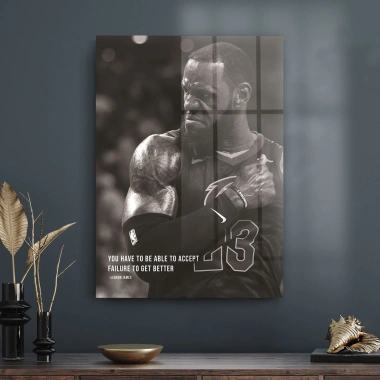 Decovetro Cam Tablo LeBron James Motivational 50x70 cm