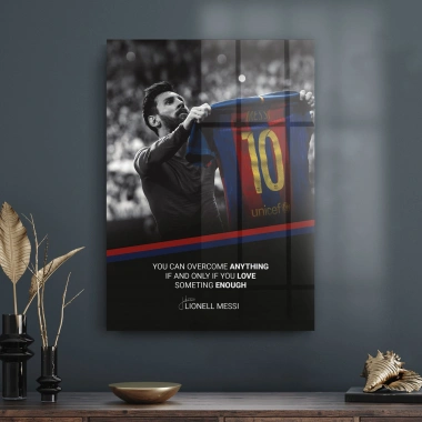 Decovetro Cam Tablo Lionel Messi Motivational 50x70 cm