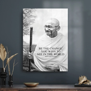 Decovetro Cam Tablo Mahatma Gandhi 50x70 cm