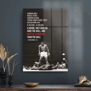 Decovetro Cam Tablo Muhammed Ali Motivational 70x100 cm