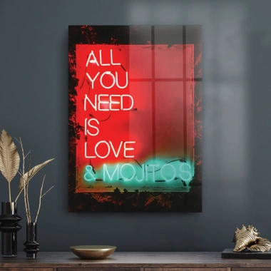 Decovetro Cam Tablo Neon Love 50x70 cm