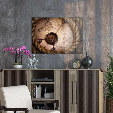 Decovetro Cam Tablo Old World Map 50x70 cm