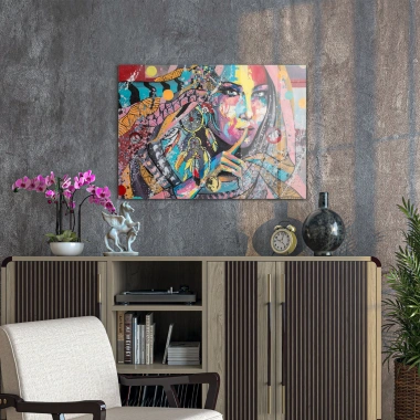 Decovetro Cam Tablo Pop Art Colour Woman 50x70 cm