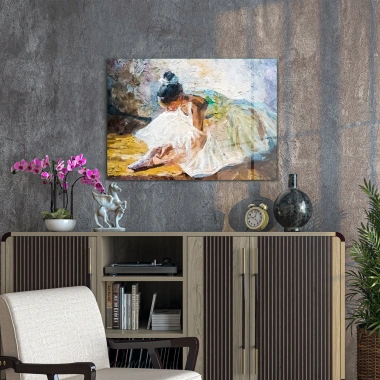 Decovetro Cam Tablo Yağlı Boya Balerin 50x70 cm
