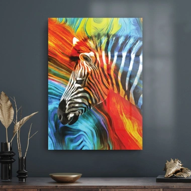 Decovetro Cam Tablo Zebra Desenli 50x70 cm