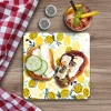 Decovetro Cam Sunum Servis Tabağı Kare Limon Desenli 30 x 30 Cm