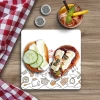 Decovetro Cam Sunum Servis Tabağı Kare Cooking Love Desenli