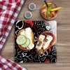 Decovetro Cam Sunum Servis Tabağı Kare Love Desenli
