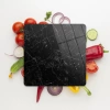 Decovetro Cam Sunum Servis Tabağı Kare Siyah Granit Desenli 30 x 30 Cm