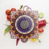 Decovetro Cam Sunum Servis Tabağı Kare Mandala 1 Desenli