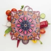 Decovetro Cam Sunum Servis Tabağı Kare 1288 Mandala Desenli