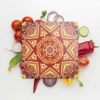 Decovetro Cam Sunum Servis Tabağı Kare 1297 Mandala Desenli