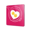 Decovetro Cam Sunum Servis Tabağı Kare Aşk Yumurtası Desenli