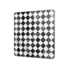 Decovetro Cam Sunum Servis Tabağı Kare Siyah Beyaz Dama Desenli 30 x 30 Cm