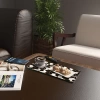 Decovetro Cam Kahve Sofra Sunum Tablası 2li Set Geometrik Desenli
